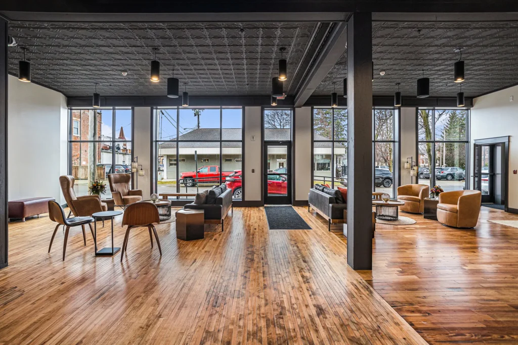 soft- seating reception area